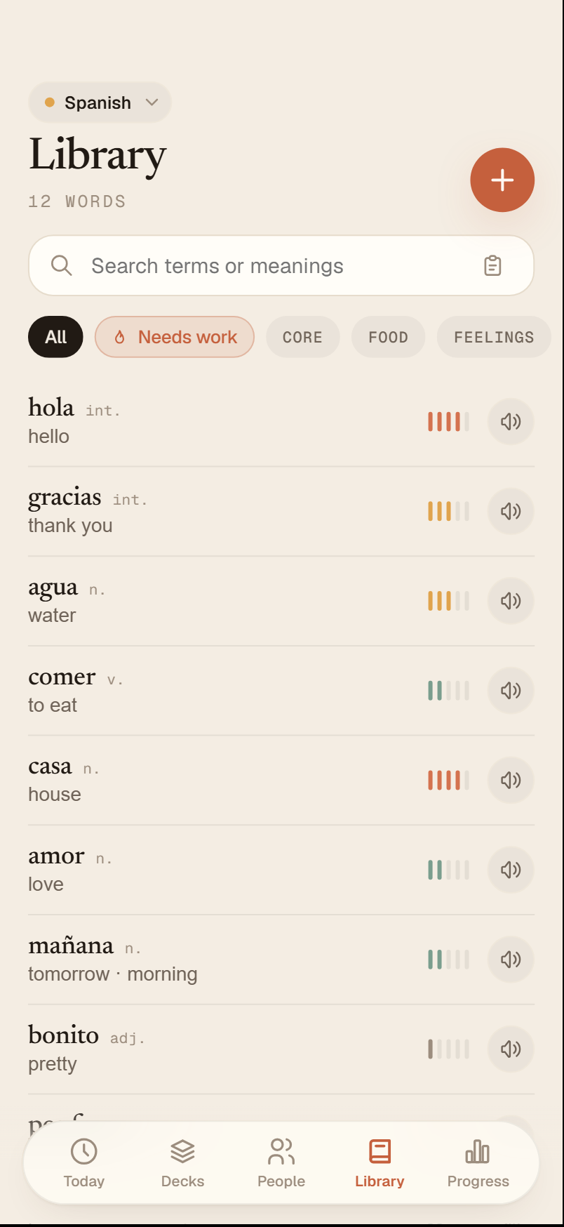 Library · Spanish lens